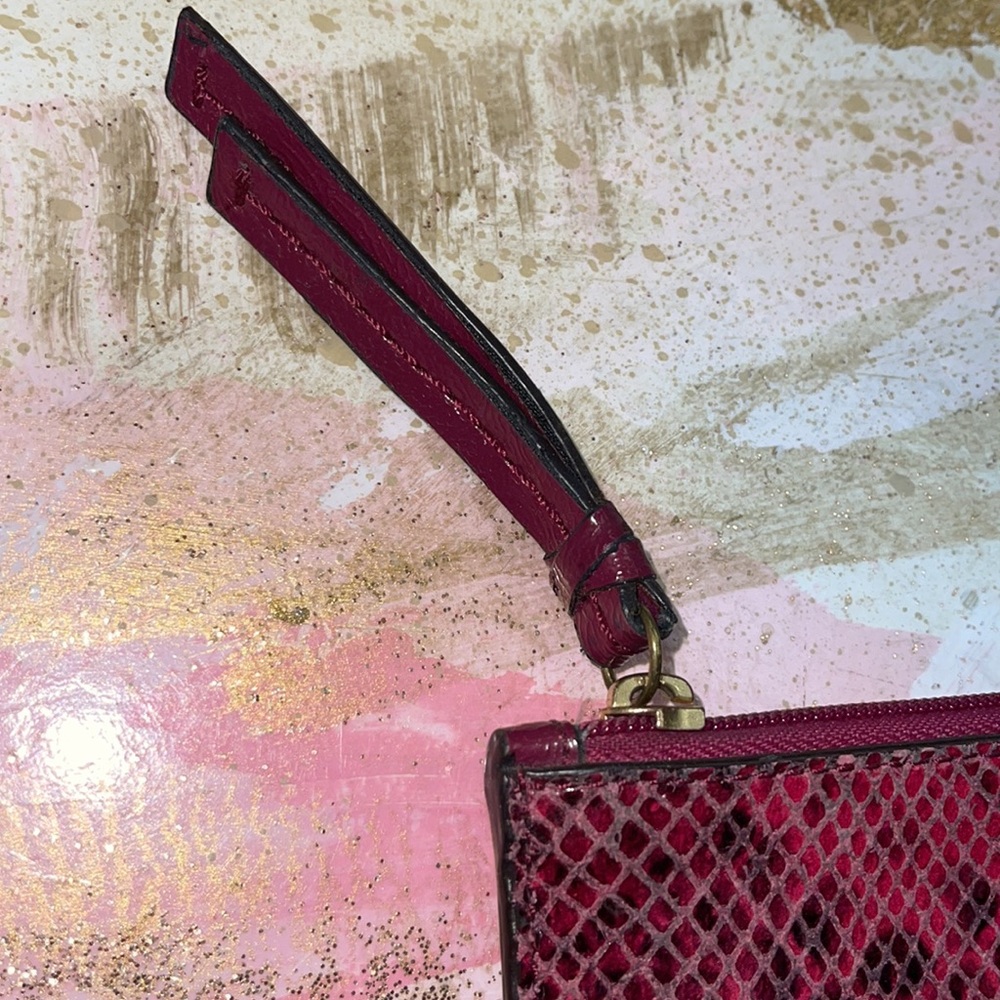Coach Raspberry Pink Python Snakeskin Leather Wri… - image 4